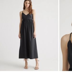 Quince Organic Cotton Maxi Dress Black Size XL